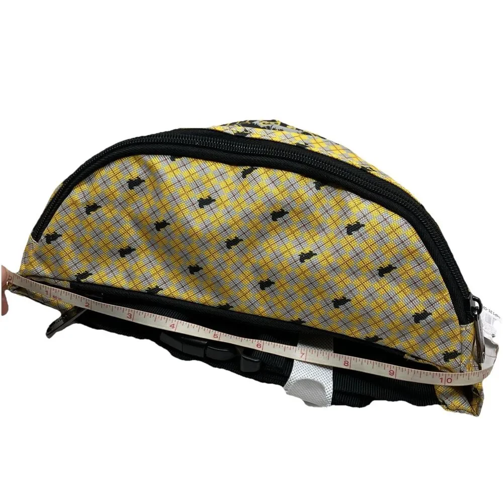 Harry Potter Hufflepuff Fanny Pack Mens Waist Bag Yellow Checkered Logo Belt Bag